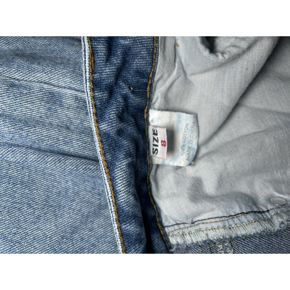 Princess Polly Hayden High Rise Straight Distressed Jeans Size 4 Light Wash Y2K - Picture 6 of 7